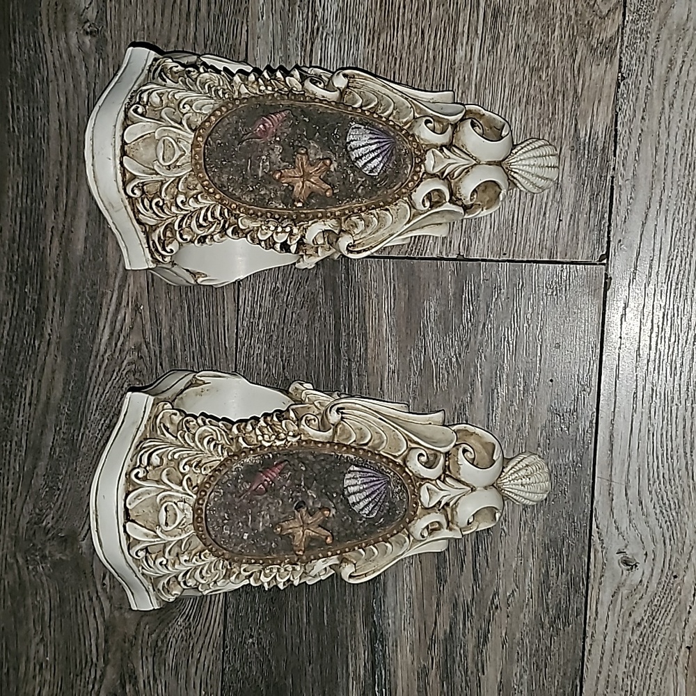 Seaside towel holders or curtain rode wall decor b33